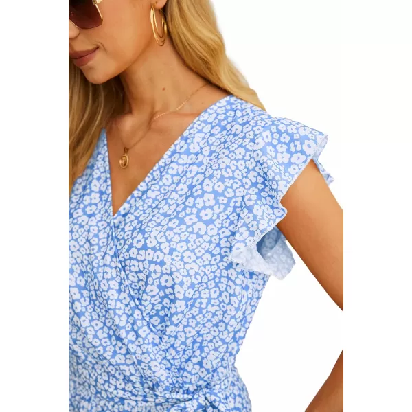 GRECERELLE 2024 Women's Spring Summer Boho Floral Print V-Neck Faux Wrap Maxi Dress for Wedding Guest, Graduation, Party