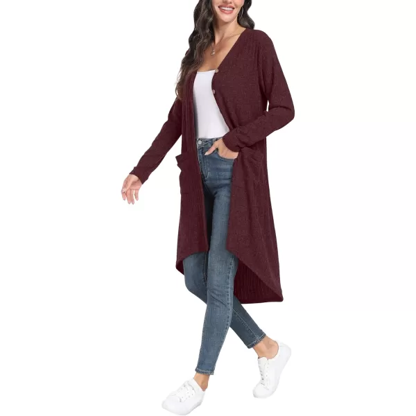 GRECERELLE Womens 2024 Long Sleeve Button Down Long Cardigans Casual Open Front Knit Sweaters Jackets Outerwear with Pockets