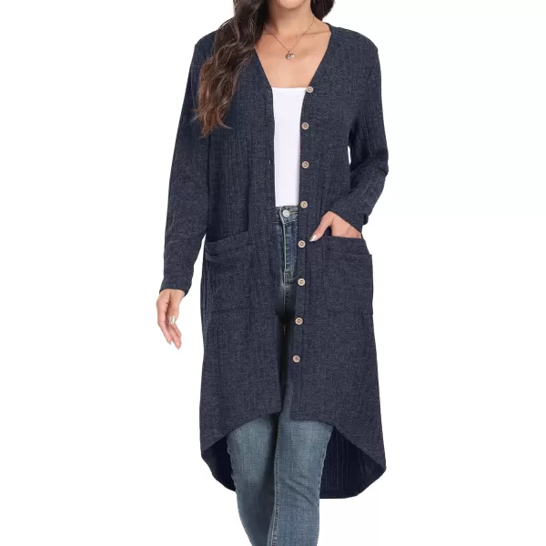 GRECERELLE Womens 2024 Long Sleeve Button Down Long Cardigans Casual Open Front Knit Sweaters Jackets Outerwear with Pockets