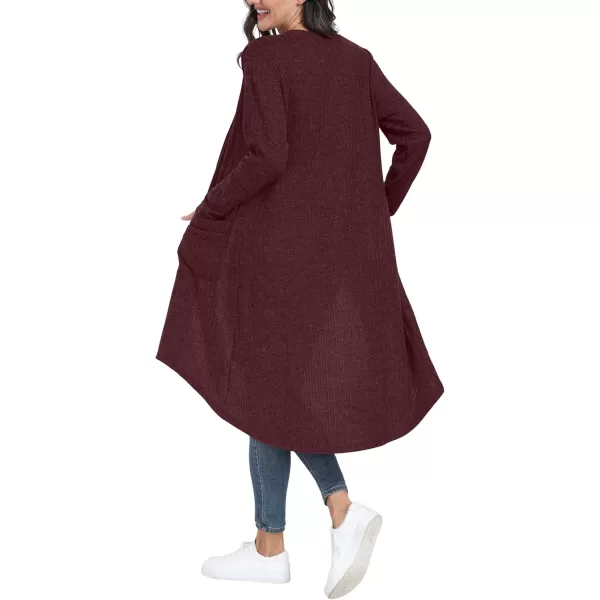 GRECERELLE Womens 2024 Long Sleeve Button Down Long Cardigans Casual Open Front Knit Sweaters Jackets Outerwear with Pockets