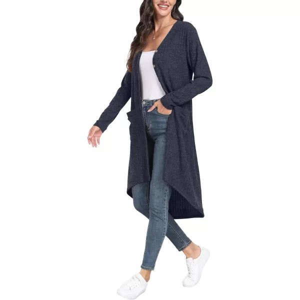GRECERELLE Womens 2024 Long Sleeve Button Down Long Cardigans Casual Open Front Knit Sweaters Jackets Outerwear with Pockets