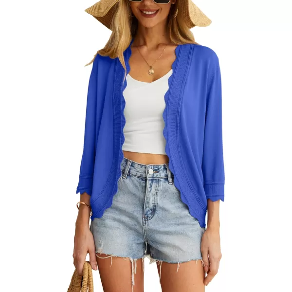 GRECERELLE Women's 3/4 Sleeve Summer Cardigan Lightweight Casual Open-Front Cropped Shrug Sweaters for Women