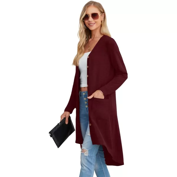 GRECERELLE Womens Cardigans Lightweight 2024 Long Sleeve Button Down Duster Casual Long Cardigan Outerwear with Pockets