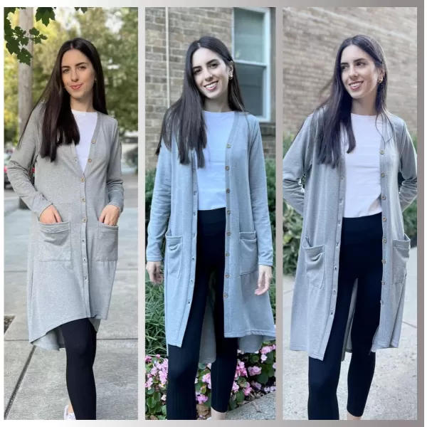 GRECERELLE Womens Cardigans Lightweight 2024 Long Sleeve Button Down Duster Casual Long Cardigan Outerwear with Pockets