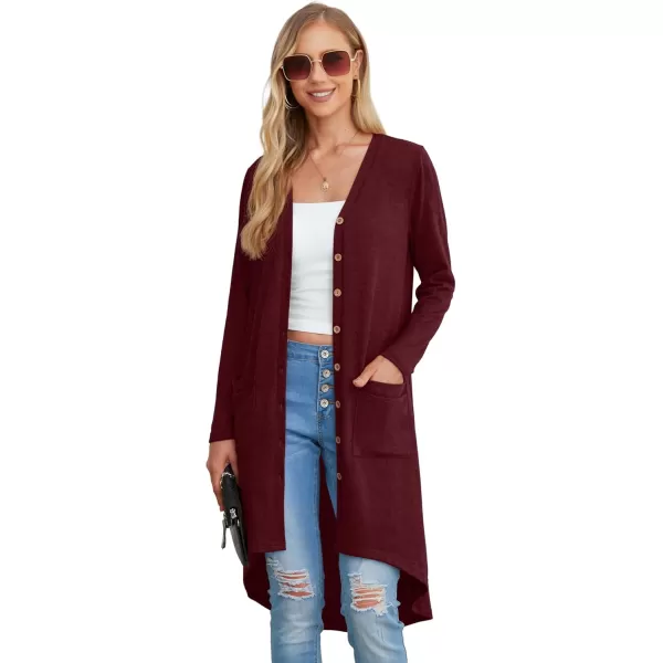 GRECERELLE Womens Cardigans Lightweight 2024 Long Sleeve Button Down Duster Casual Long Cardigan Outerwear with Pockets