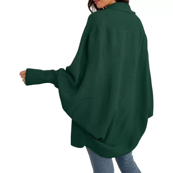 GRECERELLE Women's Kimono Batwing Cable Open Front Knitted Slouchy Oversized Wrap Cardigan Sweater Outwear Coat