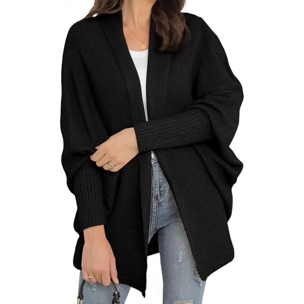 GRECERELLE Women's Kimono Batwing Cable Open Front Knitted Slouchy Oversized Wrap Cardigan Sweater Outwear Coat