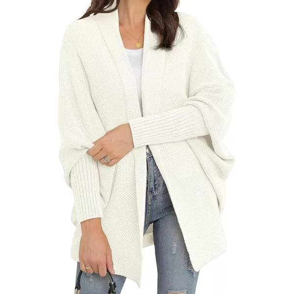 GRECERELLE Women's Kimono Batwing Cable Open Front Knitted Slouchy Oversized Wrap Cardigan Sweater Outwear Coat