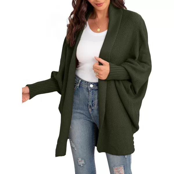 GRECERELLE Women's Kimono Batwing Cable Open Front Knitted Slouchy Oversized Wrap Cardigan Sweater Outwear Coat