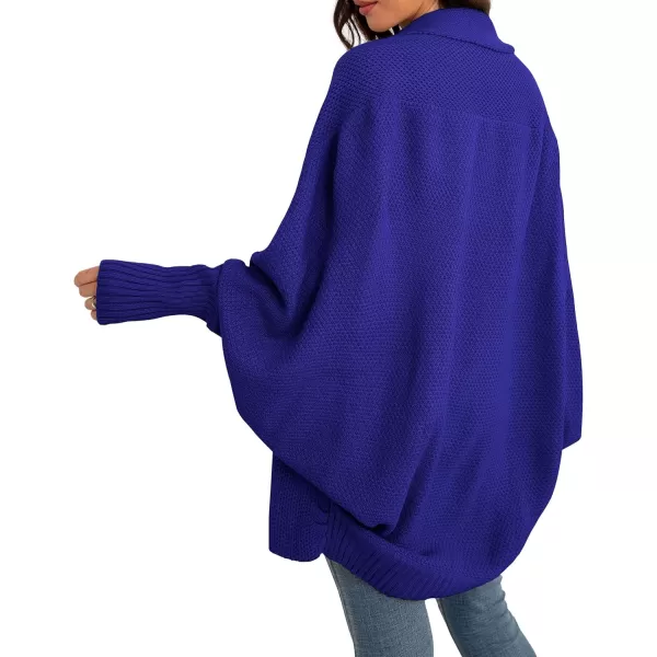 GRECERELLE Women's Kimono Batwing Cable Open Front Knitted Slouchy Oversized Wrap Cardigan Sweater Outwear Coat