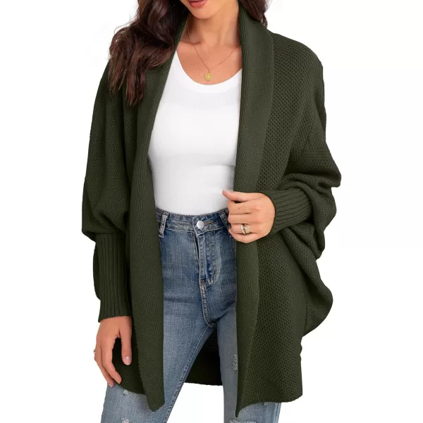 GRECERELLE Women's Kimono Batwing Cable Open Front Knitted Slouchy Oversized Wrap Cardigan Sweater Outwear Coat