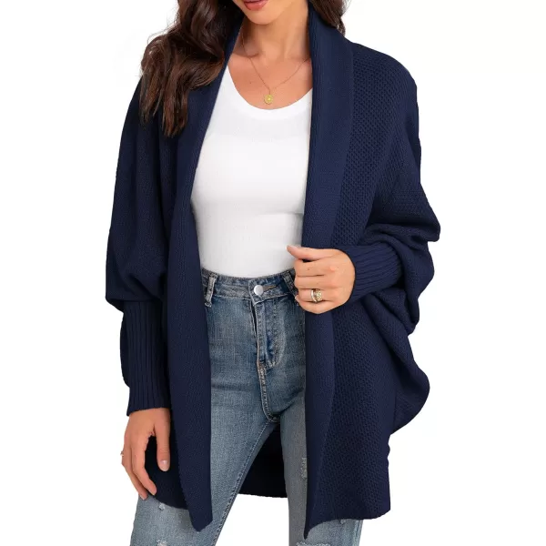 GRECERELLE Women's Kimono Batwing Cable Open Front Knitted Slouchy Oversized Wrap Cardigan Sweater Outwear Coat