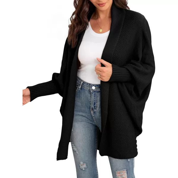 GRECERELLE Women's Kimono Batwing Cable Open Front Knitted Slouchy Oversized Wrap Cardigan Sweater Outwear Coat