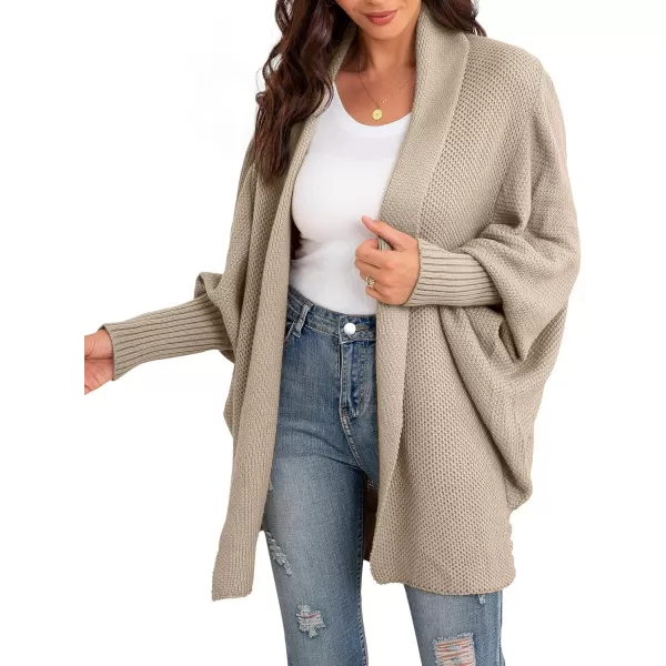 GRECERELLE Women's Kimono Batwing Cable Open Front Knitted Slouchy Oversized Wrap Cardigan Sweater Outwear Coat