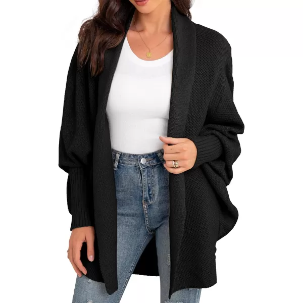 GRECERELLE Women's Kimono Batwing Cable Open Front Knitted Slouchy Oversized Wrap Cardigan Sweater Outwear Coat