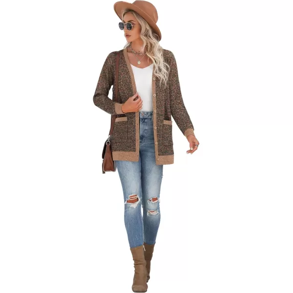 GRECERELLE Women's Long Sleeve Open Front Cardigan Button Down Ribbed Lightweight Knit Outerwear with Pocket