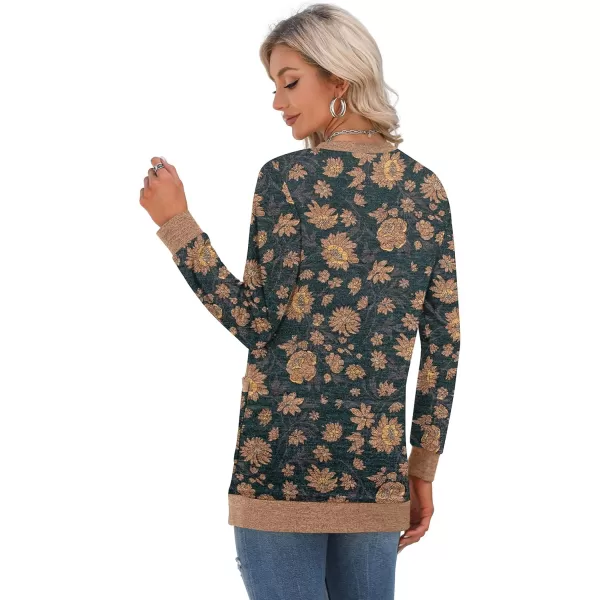 GRECERELLE Women's Long Sleeve Open Front Cardigan Button Down Ribbed Lightweight Knit Outerwear with Pocket