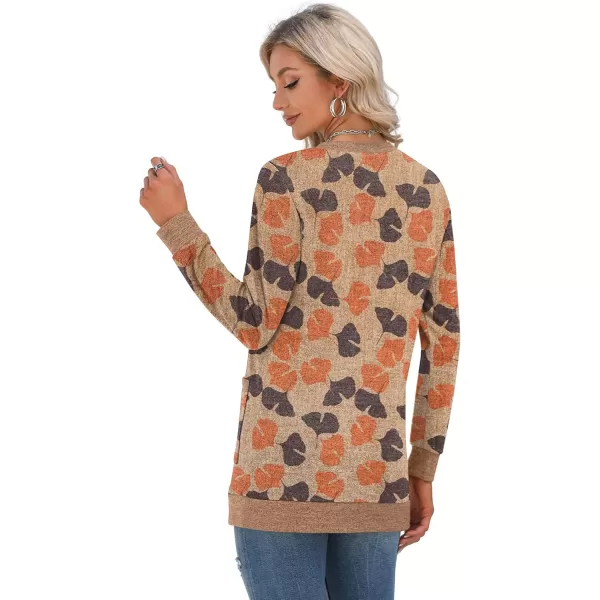 GRECERELLE Women's Long Sleeve Open Front Cardigan Button Down Ribbed Lightweight Knit Outerwear with Pocket