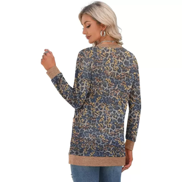 GRECERELLE Women's Long Sleeve Open Front Cardigan Button Down Ribbed Lightweight Knit Outerwear with Pocket