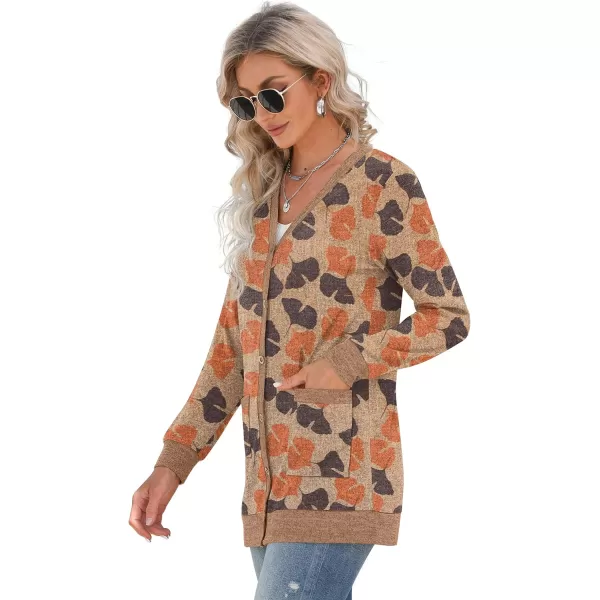 GRECERELLE Women's Long Sleeve Open Front Cardigan Button Down Ribbed Lightweight Knit Outerwear with Pocket