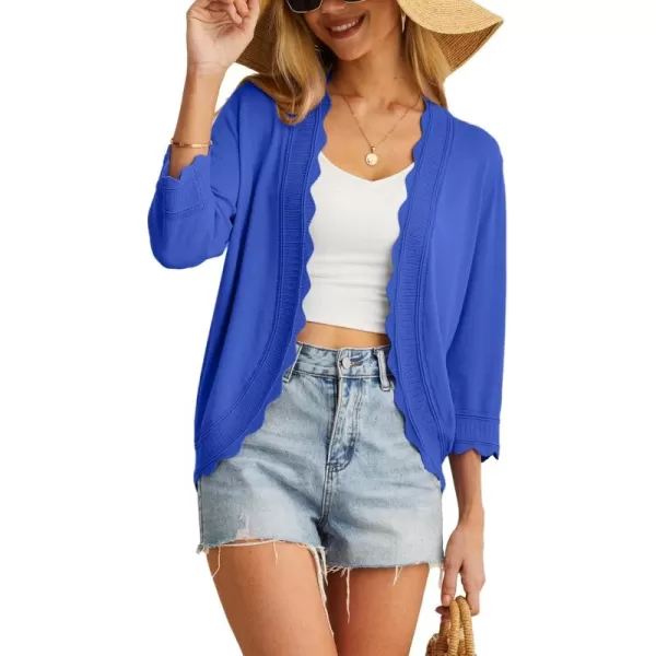 GRECERELLE Women's 3/4 Sleeve Summer Cardigan Lightweight Casual Open-Front Cropped Shrug Sweaters for Women