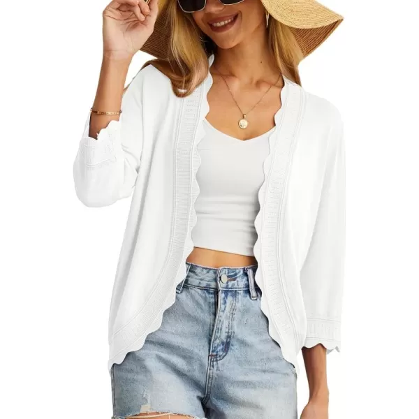 GRECERELLE Women's 3/4 Sleeve Summer Cardigan Lightweight Casual Open-Front Cropped Shrug Sweaters for Women
