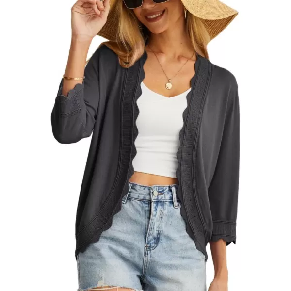 GRECERELLE Women's 3/4 Sleeve Summer Cardigan Lightweight Casual Open-Front Cropped Shrug Sweaters for Women