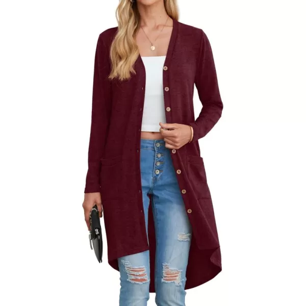 GRECERELLE Womens Cardigans Lightweight 2024 Long Sleeve Button Down Duster Casual Long Cardigan Outerwear with Pockets