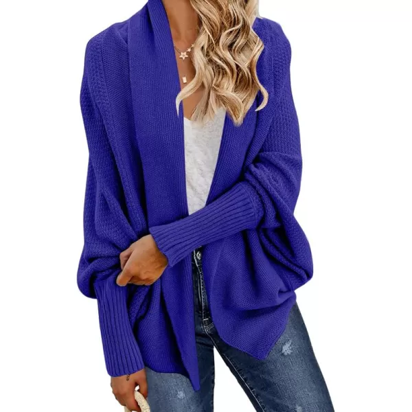 GRECERELLE Women's Kimono Batwing Cable Open Front Knitted Slouchy Oversized Wrap Cardigan Sweater Outwear Coat