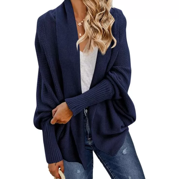 GRECERELLE Women's Kimono Batwing Cable Open Front Knitted Slouchy Oversized Wrap Cardigan Sweater Outwear Coat