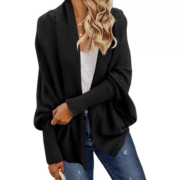 GRECERELLE Women's Kimono Batwing Cable Open Front Knitted Slouchy Oversized Wrap Cardigan Sweater Outwear Coat