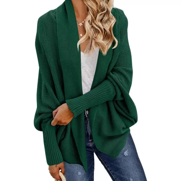 GRECERELLE Women's Kimono Batwing Cable Open Front Knitted Slouchy Oversized Wrap Cardigan Sweater Outwear Coat