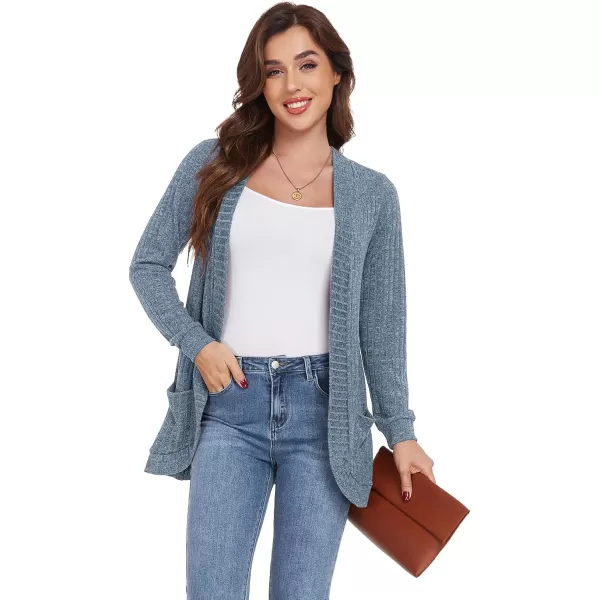GRECERELLE Womens 2024 Long Sleeve Open Front Casual Lightweight Sweater Cardigan with Pockets