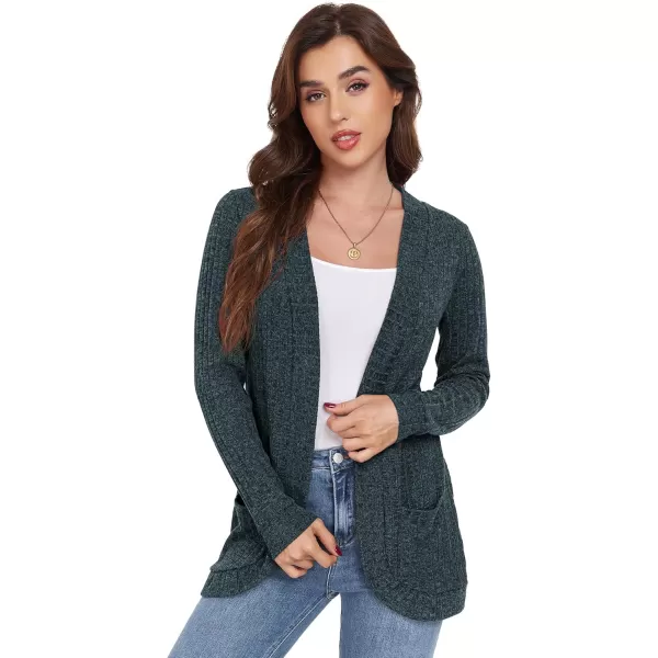 GRECERELLE Womens 2024 Long Sleeve Open Front Casual Lightweight Sweater Cardigan with Pockets