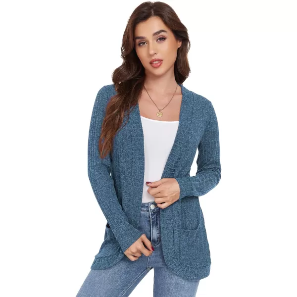 GRECERELLE Womens 2024 Long Sleeve Open Front Casual Lightweight Sweater Cardigan with Pockets