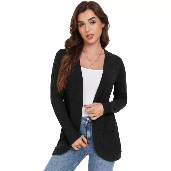GRECERELLE Womens 2024 Long Sleeve Open Front Casual Lightweight Sweater Cardigan with Pockets
