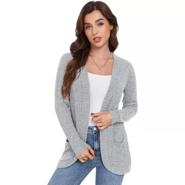 GRECERELLE Womens 2024 Long Sleeve Open Front Casual Lightweight Sweater Cardigan with Pockets