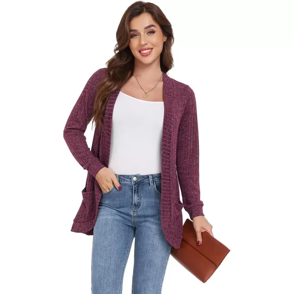 GRECERELLE Womens 2024 Long Sleeve Open Front Casual Lightweight Sweater Cardigan with Pockets