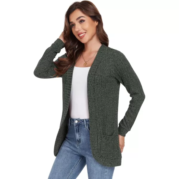 GRECERELLE Womens 2024 Long Sleeve Open Front Casual Lightweight Sweater Cardigan with Pockets