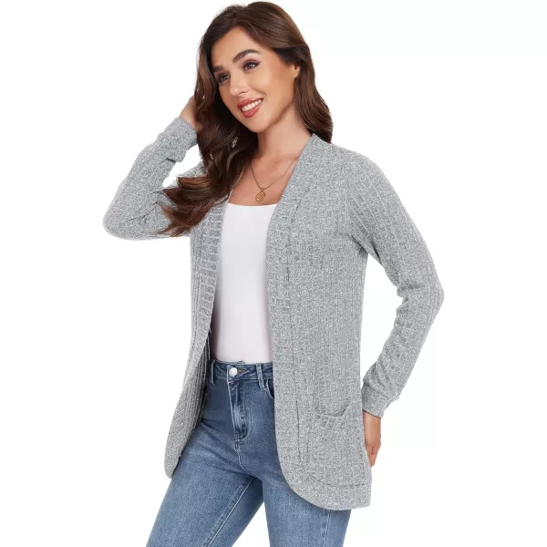GRECERELLE Womens 2024 Long Sleeve Open Front Casual Lightweight Sweater Cardigan with Pockets