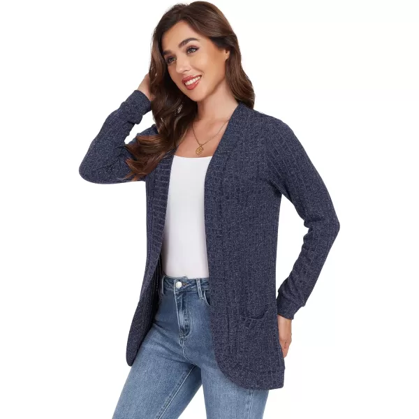 GRECERELLE Womens 2024 Long Sleeve Open Front Casual Lightweight Sweater Cardigan with Pockets