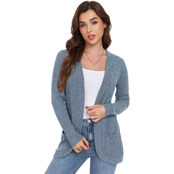 GRECERELLE Womens 2024 Long Sleeve Open Front Casual Lightweight Sweater Cardigan with Pockets