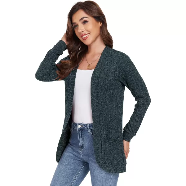 GRECERELLE Womens 2024 Long Sleeve Open Front Casual Lightweight Sweater Cardigan with Pockets