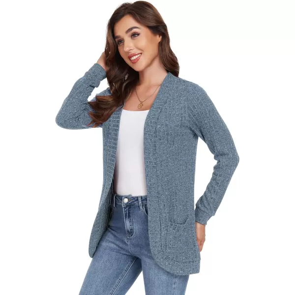 GRECERELLE Womens 2024 Long Sleeve Open Front Casual Lightweight Sweater Cardigan with Pockets