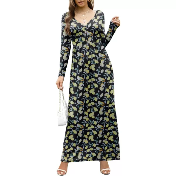 GRECERELLE Womens Maxi Dresses 2024 Long Sleeve V Neck Casual Button Boho Tshirt Long Dress with Pockets