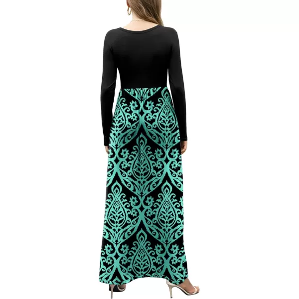 GRECERELLE Womens Maxi Dresses 2024 Long Sleeve V Neck Casual Button Boho Tshirt Long Dress with Pockets