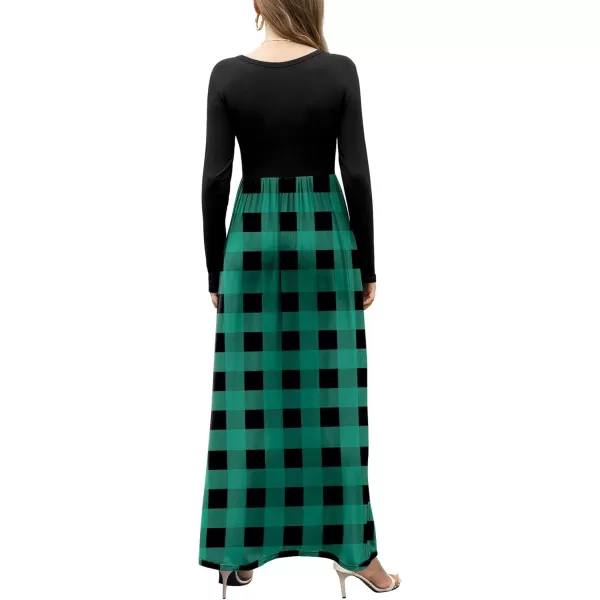 GRECERELLE Womens Maxi Dresses 2024 Long Sleeve V Neck Casual Button Boho Tshirt Long Dress with Pockets