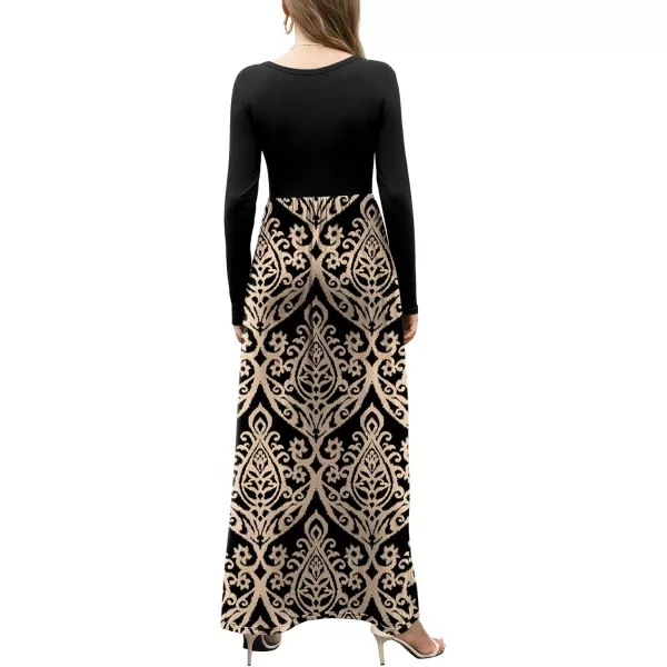 GRECERELLE Womens Maxi Dresses 2024 Long Sleeve V Neck Casual Button Boho Tshirt Long Dress with Pockets