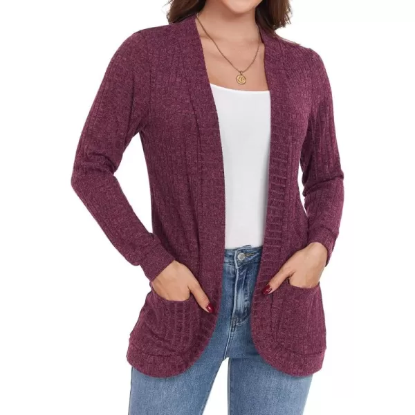 GRECERELLE Womens 2024 Long Sleeve Open Front Casual Lightweight Sweater Cardigan with Pockets