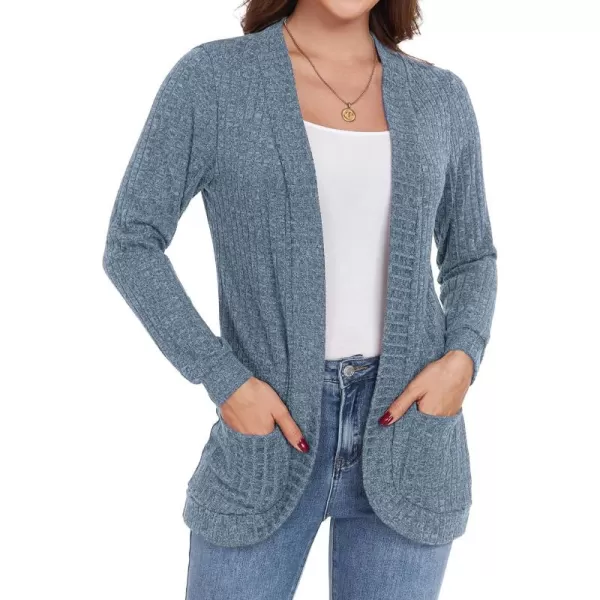GRECERELLE Womens 2024 Long Sleeve Open Front Casual Lightweight Sweater Cardigan with Pockets